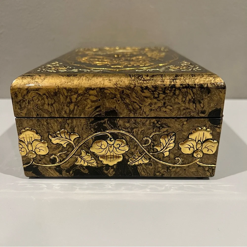 Chinese Style Vintage Jewelry Box Wooden Treasure Storage Earring Rings Necklace